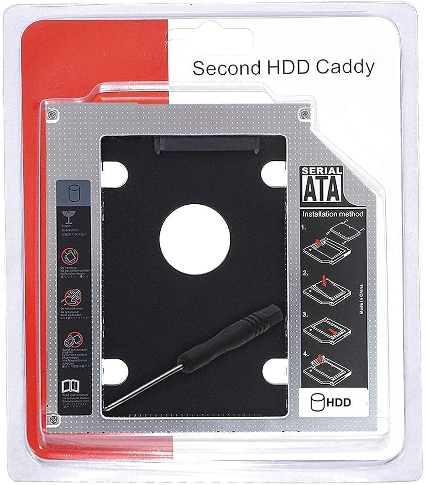 12.7mm SATA Second HDD Caddy Drive for 2.5 Inch HDD/SSD (SATA Interface, Optical Drive Bay)