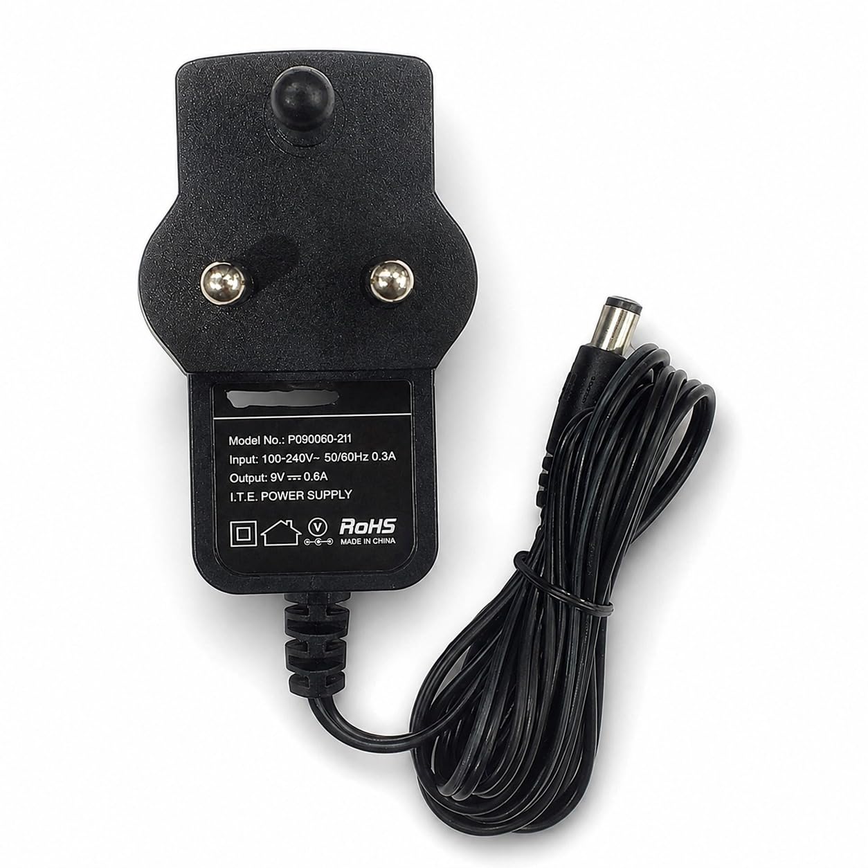 9V 0.6A DC Power Adapter (100-240V AC Input)