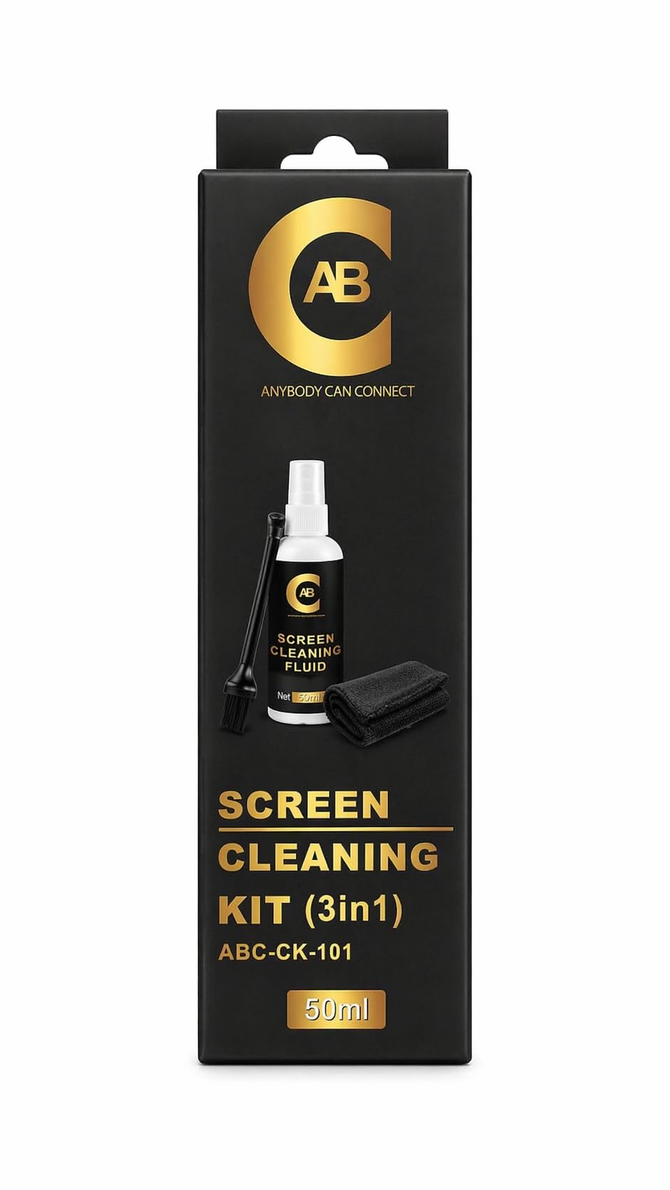 ABC Screen Cleaning Kit 3-in-1 50ml (Cleaning Fluid, Brush & Microfiber Cloth) (ABC-CK-101)