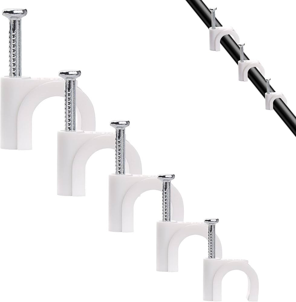 CLARIANT 6mm Cable Nail Clips (Round Cable Clip)