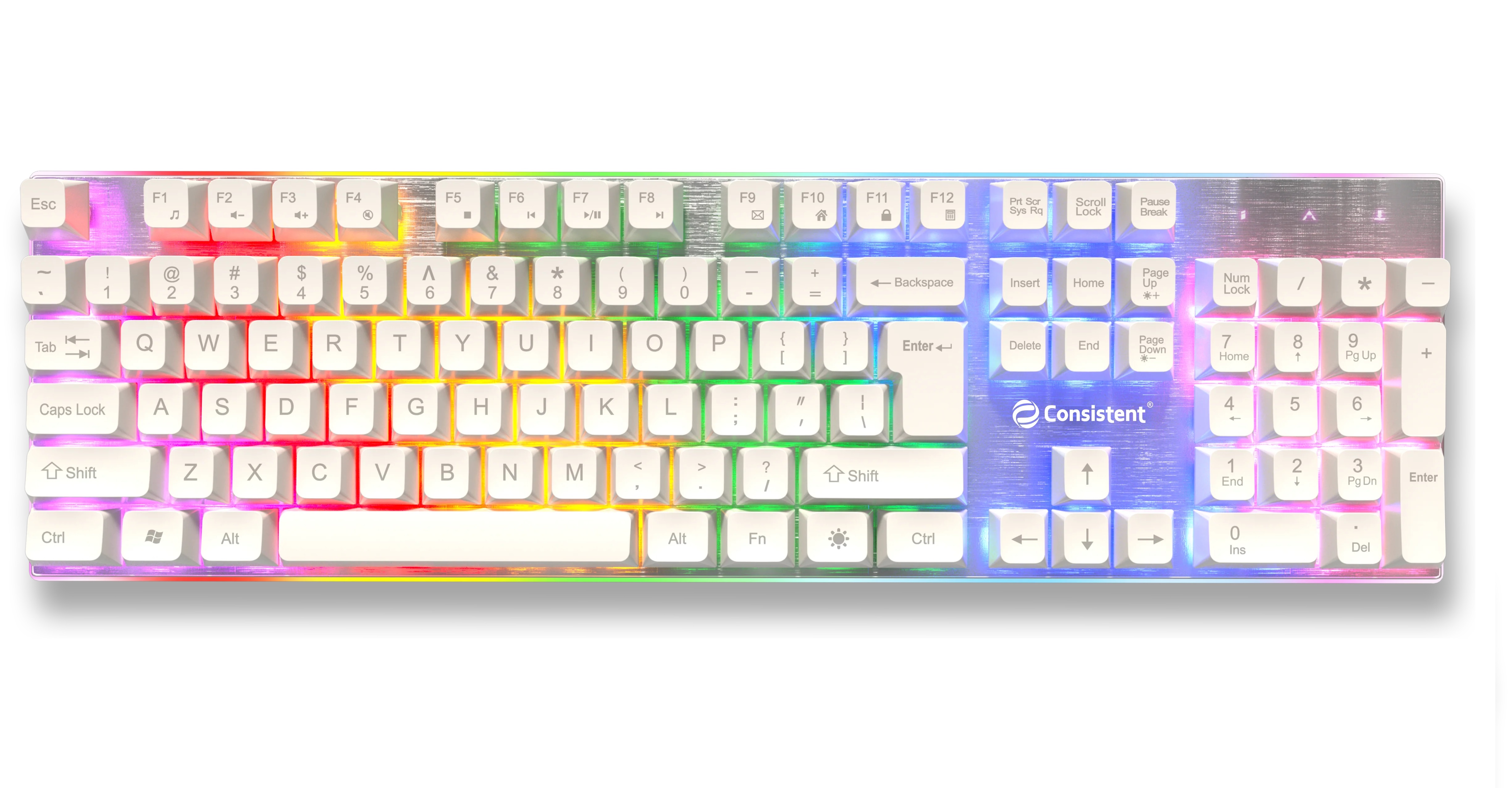 Consistent Waves USB Wired Gaming Keyboard (Rainbow Backlit, Soft Keys) (CTGK1110)