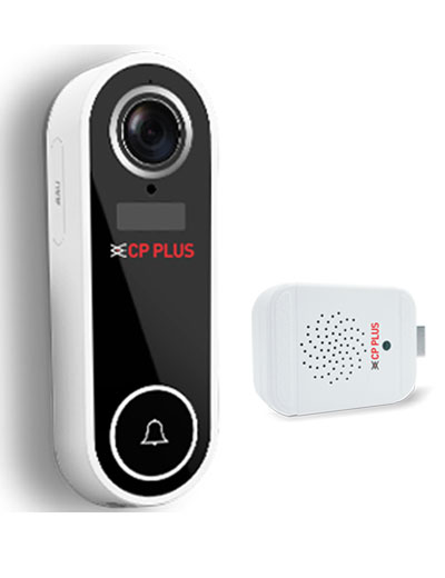 CP PLUS ezyKam+ 2MP Smart WiFi Video Door Bell (PIR Sensor, Rechargeable Battery, USB Chime) (CP-L23)