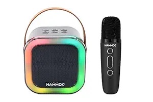 HAMMOK Duet 5W Bluetooth Karaoke Speaker with Wireless Microphone (Bluetooth v5.3, RGB LED, TWS, USB, TF Card, AUX, Type-C Fast Charging) (DUET)
