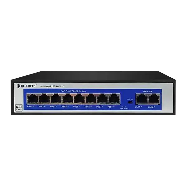Hi-Focus 8+2 PoE Switch Up-link Giga (HF-S08G2-120WH)