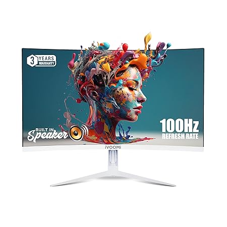iVOOMi 22-Inch Full HD VA LED Monitor (100Hz, White, Without Speakers)