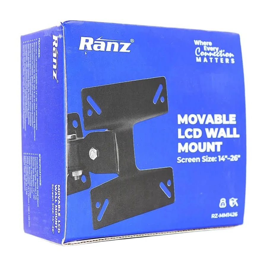 Ranz Movable LCD Wall Mount Bracket for 14-26 Inch Display (15kg Load Capacity) (RZ-MM1426)