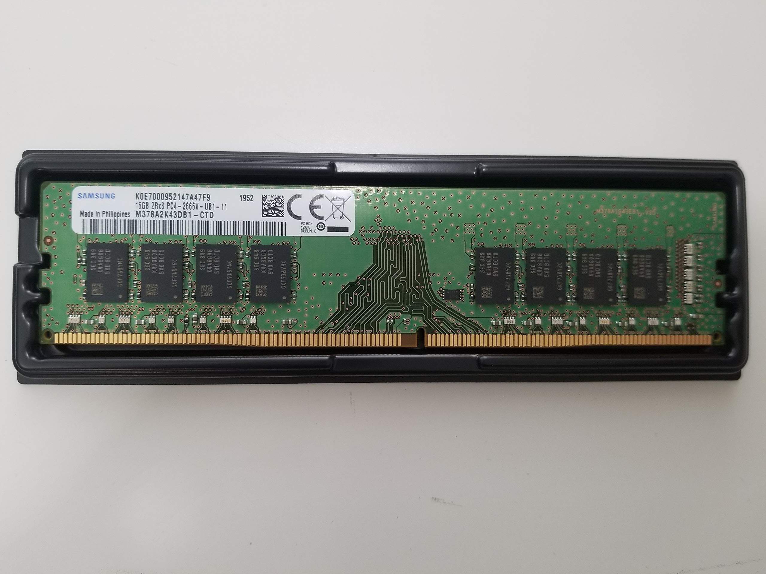 Samsung 16GB DDR4 2666MHz UDIMM Desktop RAM (PC4-2666V, 2Rx8) (M378A2K43CB1-CTD)