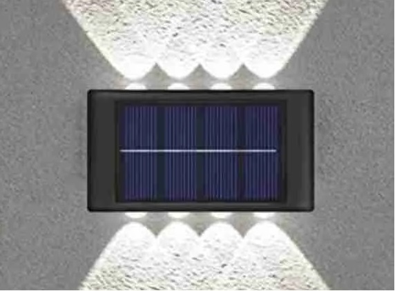 Solar 8 LED Outdoor Wall Lamp (Solar Powered, Waterproof, 2 Pack)