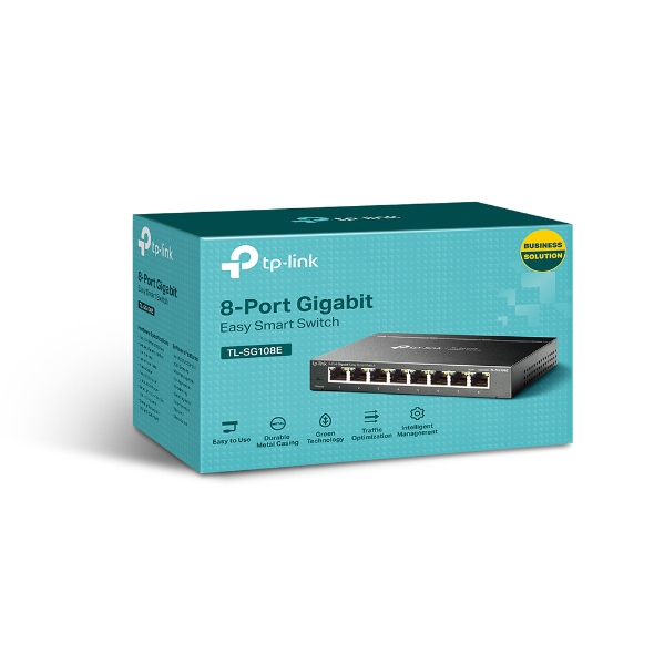 TP-Link TL-SG108E 8-Port Gigabit Easy Smart Switch (Metal Casing, QoS, VLAN, IGMP Snooping) (TL-SG108E)