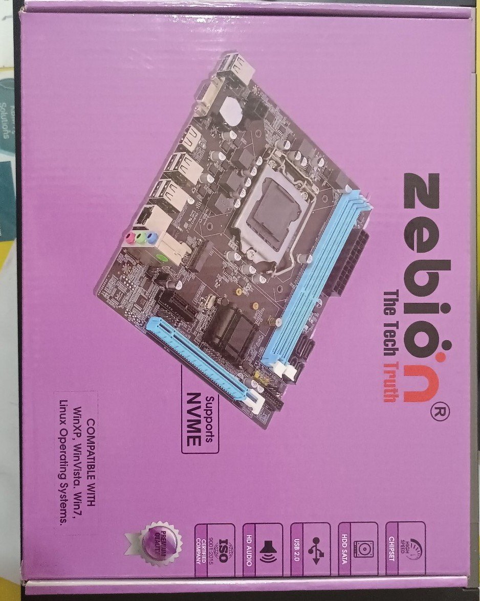 ZEBION H61 Desktop Motherboard (Intel LGA1155, DDR3, M.2 NVMe SSD Support)