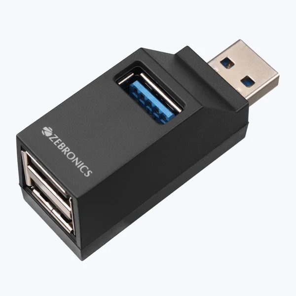 Zebronics USB 3.0 3-Port USB Hub (5Gbps, Plug & Play) (ZEB-180HB)