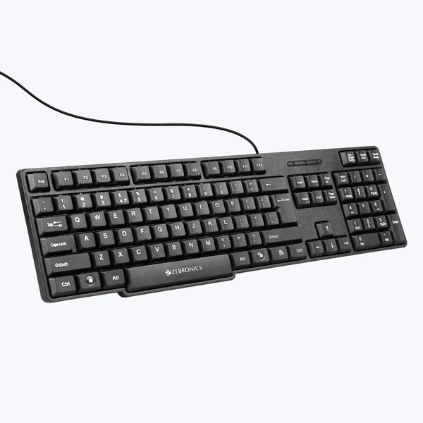 ZEBRONICS ZEB-K65 Wired USB Keyboard (104 Keys, UV Coated Keys, Retractable Stand, 1.2m Cable) (ZEB-K65)