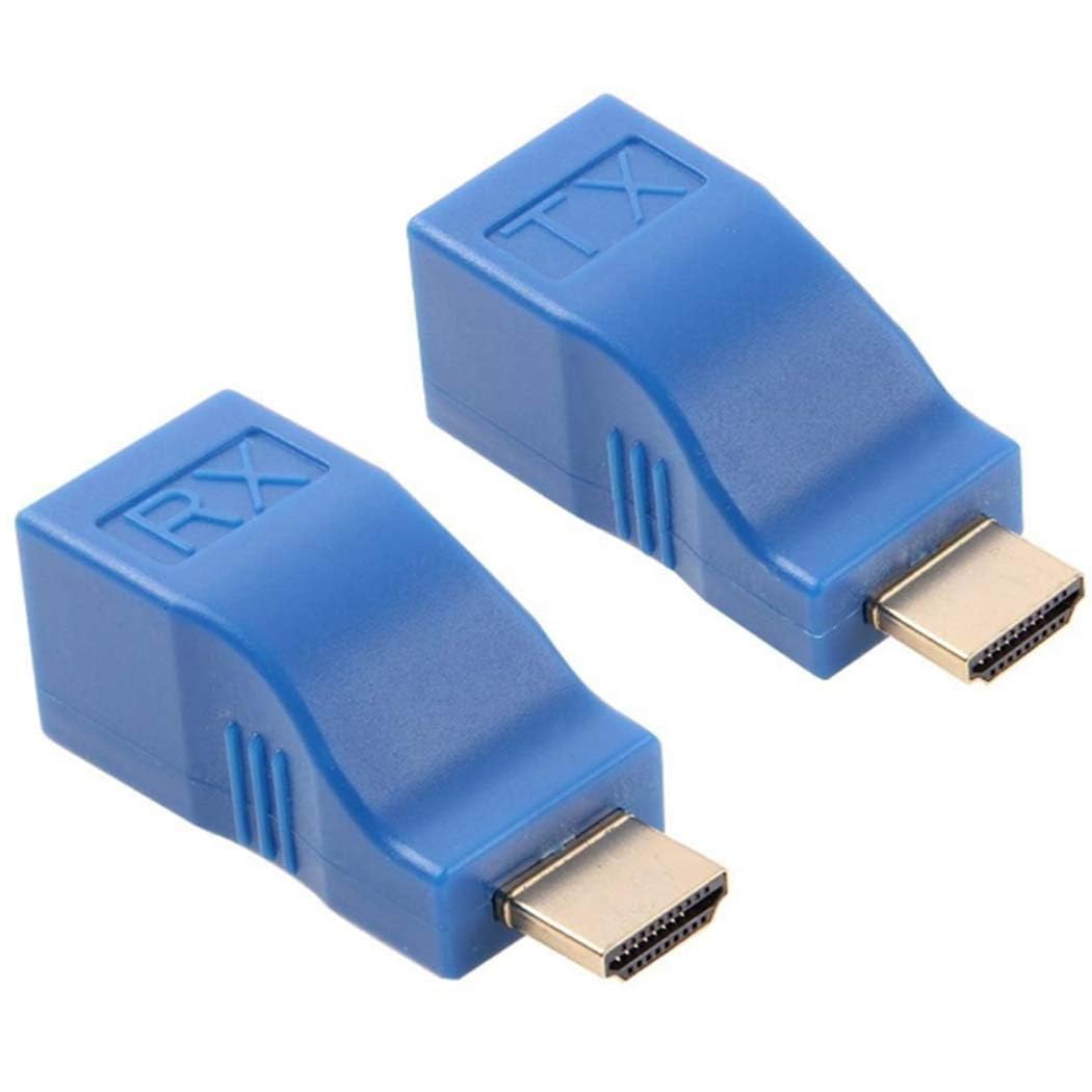 HD 4K HDMI Extender over CAT5e/CAT6 Cable (RJ45 Interface, Up to 30m Transmission, Plug & Play)