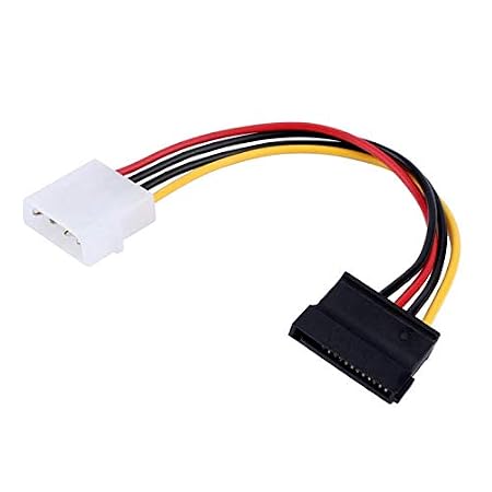 Molex to Single SATA Power Cable Adapter (4-Pin Molex Male to 15-Pin SATA Female)